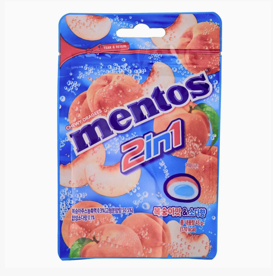 Mentos Peach & Soda Gummy 45g (Korea)